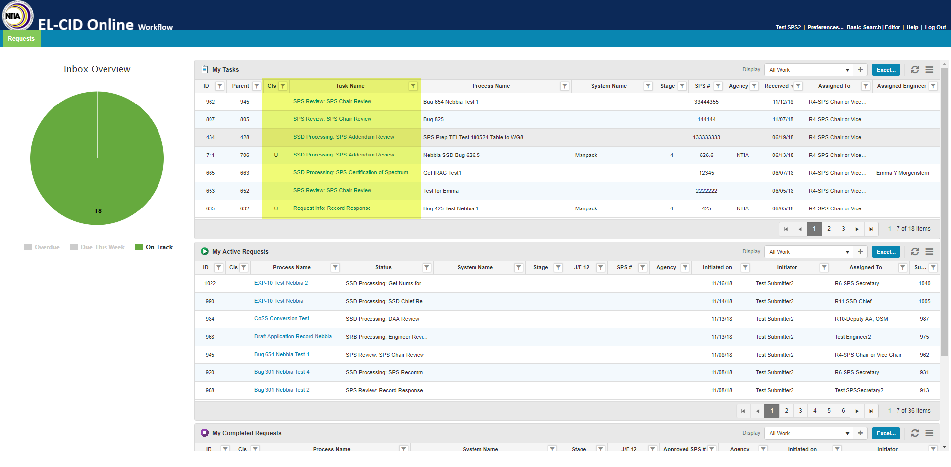 SRB Processing Task in My Tasks Table